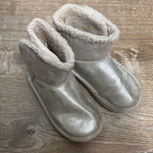 Silver Faux Fur Lined Boots